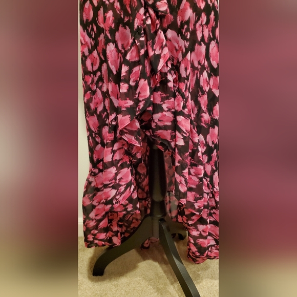 LA MISA Orange and Pink Ruffled One-Shoulder Dress, Size M - Picture 9 of 14